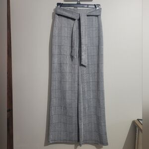 AWESOME JOE B Black & White Plaid/Belted Pull-on Dress Pants Size Small